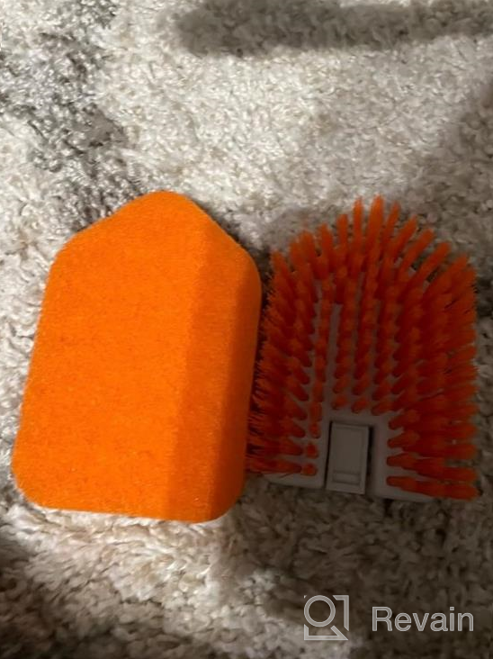 img 1 attached to JEHONN Shower Scrubber Refill Pads, Tub And Tile Cleaning Brush, Stiff Bristle Scrub Brush Replacement Head For Bathroom, Bathtub, Baseboard, Wall, Floor, Kitchen Stove, Sink, Window review by Austin Hill