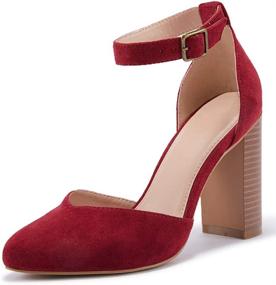 img 4 attached to 👠 VETASTE Chunky Pointed Pumps - Stylish and Comfortable Women's Shoes