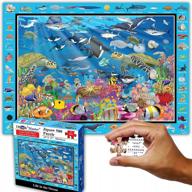 500 piece large format jigsaw puzzle for kids & adults: think2master colorful ocean life - stimulate learning about coral reefs! logo