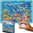 500 piece large format jigsaw puzzle for kids & adults: think2master colorful ocean life - stimulate learning about coral reefs! logo