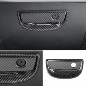 img 4 attached to Upgrade Your Jeep With YOCTM Carbon Fiber Copilot Storage Box Handle Sequins Trim Interior Styling For Wrangler JK 2011-2017