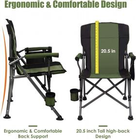 img 1 attached to Heavy Duty Camping Chairs For Big & Tall People - Oversized Outdoor Chair W/ Cup Holder & Storage Bag