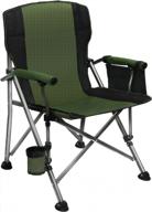 heavy duty camping chairs for big & tall people - oversized outdoor chair w/ cup holder & storage bag logo