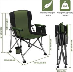 img 3 attached to Heavy Duty Camping Chairs For Big & Tall People - Oversized Outdoor Chair W/ Cup Holder & Storage Bag