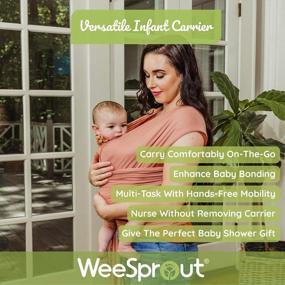 img 3 attached to WeeSprout Baby Wrap Carrier - Perfect Baby Carrier Wrap Sling For Newborn And Infant, Enhances Baby Bonding, Soft And Breathable, Ideal For Babywearing