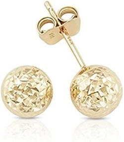 img 1 attached to Stylish And Durable 14K Gold Hammered Ball Stud Earrings For Women And Girls