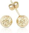 stylish and durable 14k gold hammered ball stud earrings for women and girls logo