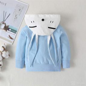 img 3 attached to 🐰 Easter Bunny Rabbit Hoodie Sweatshirt Top Coat for Toddler Boys and Girls