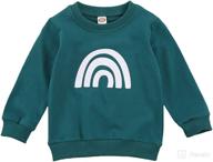 colorful toddler baby rainbow sweatshirt: cozy 🌈 long sleeve pullover for stylish fall winter outfits logo