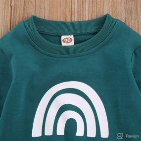 img 1 attached to Colorful Toddler Baby Rainbow Sweatshirt: Cozy 🌈 Long Sleeve Pullover for Stylish Fall Winter Outfits