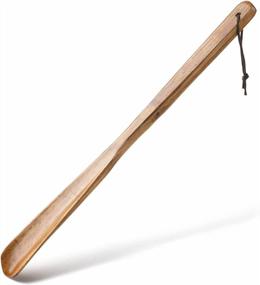 img 4 attached to 15 Inch Wooden Shoe Horn With Long Handle - Easy To Use And Carry
