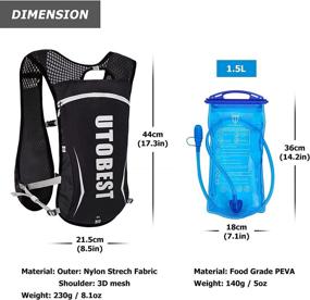 img 2 attached to 🏃 UTOBEST Hydration Running Vest: Lightweight 5L Water Backpack for Trail Running, Race & Hiking - Men's & Women's Hydration Pack