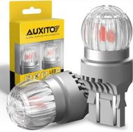 auxito 7443 led bulb red, super bright unique 1:1 design, 7440 7441 7444 t20 w21w led replacement lamp for tail light, brake signal lights logo