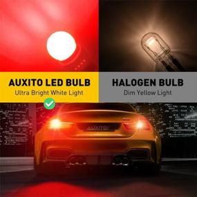 img 1 attached to AUXITO 7443 LED Bulb Red, Super Bright Unique 1:1 Design, 7440 7441 7444 T20 W21W LED Replacement Lamp For Tail Light, Brake Signal Lights