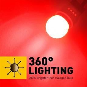 img 3 attached to AUXITO 7443 Светодиодная лампа красного цвета, супер яркий уникальный дизайн 1: 1, 7440 7441 7444 T20 W21W Светодиодная сменная лампа для заднего фонаря, стоп-сигналы