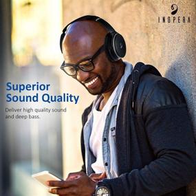 img 2 attached to 🎧 Immerse Yourself in Pure Audio Bliss: inOpera Audio A3 Bluetooth Headphones - Wireless Over Ear, Active Noise Cancelling with Microphone, Hi-Fi Deep Bass, ANC, 20H Standby Time, Comfortable Protein Earpads - Perfect for Travel, Work, TV, PC Game (Black)