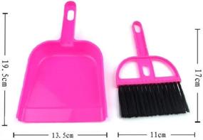 img 3 attached to Small Pet Cage Broom Brush Dustpan Set - Efficient Cat 🐾 Litter Sweeper for Enhanced Pet Cage Cleaning and Car Keyboard Brush (In Pink)