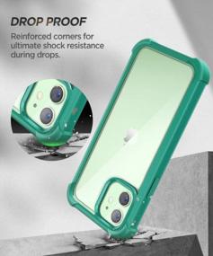 img 1 attached to Чехол MOBOSI для IPhone 12 и IPhone 12 Pro со встроенной защитной пленкой для экрана, противоударный прозрачный чехол-бампер для всего тела, защитный чехол для телефона 6,1 дюйма - зеленый