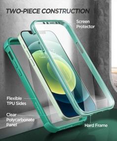 img 2 attached to Чехол MOBOSI для IPhone 12 и IPhone 12 Pro со встроенной защитной пленкой для экрана, противоударный прозрачный чехол-бампер для всего тела, защитный чехол для телефона 6,1 дюйма - зеленый