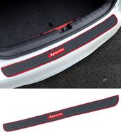 🚗 black rubber rear bumper protector guard for car: scratch-resistant trunk door entry accessorie trim cover - 1 pack (red sport) logo