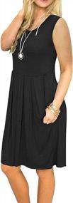 img 3 attached to Get Ready For Summer With The Women'S Pleated Sundress - Knee-Length With Pockets!