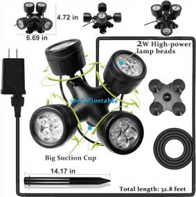 img 3 attached to TOPBRY 4-Pack RGBW Submersible LED Lights With Dusk To Dawn Sensor & Stake For Outdoor Garden Pond Pool Fountain