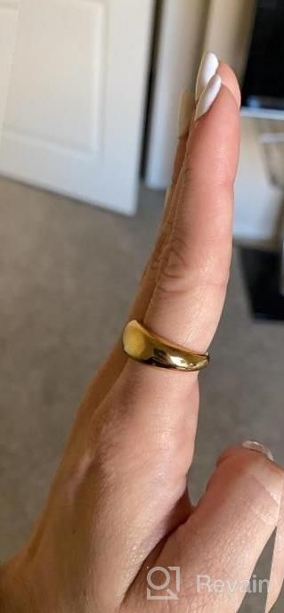 img 1 attached to 🌟 micuco Chunky Dome Rings: 14K Gold Plated Statement Ring with Cubic Zirconia & Gold Star Inlay - Bold & Thick Women's Rings review by Tom Tucker