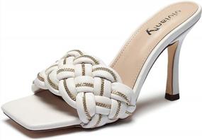 img 4 attached to Step Up Your Style: Women'S Sexy Double Braided Strap Heeled Sandals By Vivianly