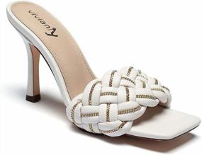 img 2 attached to Step Up Your Style: Women'S Sexy Double Braided Strap Heeled Sandals By Vivianly