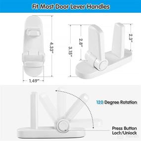 img 1 attached to 🚪 Childproof Door Lever Lock - 3 Pack for Enhanced Toddler Door Safety, Easy One-Handed Operation, ABS with Damage-Free 3M Adhesive, Child Safety Door Handle Locks