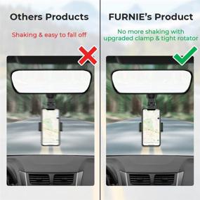 img 3 attached to 📱 [OPTIMIZED] FURNIE Rearview Mirror Phone Holder - Rotatable & Retractable Car Phone Holder, Multifunctional & Compatible for Phone 13 12 Pro Max Mini 11 XR XS X (Green)