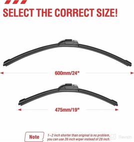 img 1 attached to 🚗 High-Performance All-Season Wiper Blades 24" and 19" OEM Replacement for Chevrolet Malibu 2013-2015, Honda Civic 2002-2005, Toyota Camry 2002-2006 +More Vehicle Models