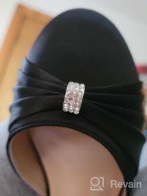 img 8 attached to Women'S Low Kitten Heel Buckle Ankle Strap Dyeable Satin Bridal Wedding Shoes