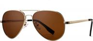 poraday aviator sunglasses - stylish metal frame with 100% uv400 protection lens for men & women logo