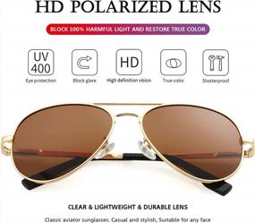 img 1 attached to Солнцезащитные очки PORADAY Aviator - стильная металлическая оправа со 100% защитой от ультрафиолета UV400 для мужчин и женщин