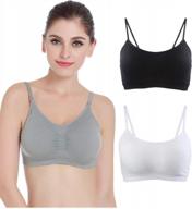 3pack women's camisole bra: seamless, adjustable & comfy nylon daily bra with removable cup - mixzones logo