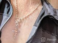 img 1 attached to Sterling Silver Rose Gold Plated Cross Necklace with Rose Flower Pendant - Elegant Religious Jewelry Gift (18) review by Carrie Johnson