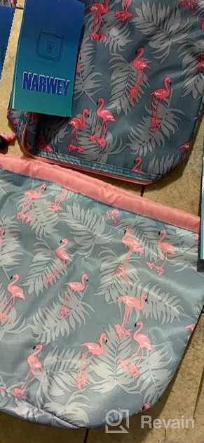 img 1 attached to Small Flamingo Barrel Drawstring Makeup Bag - Waterproof Travel Cosmetic Bag and Toiletry Organizer for Women and Girls review by Gregory Rasmussen