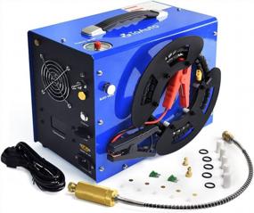 img 4 attached to TOAUTO A3 PCP Air Compressor, Unique Vertical+Wire Spool Portable Design, Auto-Stop, Oil/Water-Free, 4500Psi/30Mpa, 8MM Quick-Connector For Paintball/PCP Air Rifle/Tank, 110V AC Or 12V Car Battery