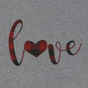 img 1 attached to Fall In Love With Our Valentine'S Day Graphic Tees: Cute Heart And Plaid Print T-Shirts For Women