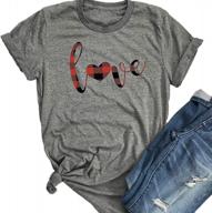 fall in love with our valentine's day graphic tees: cute heart and plaid print t-shirts for women logo