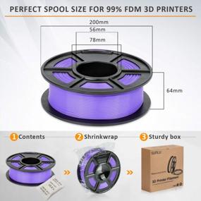 img 1 attached to SUNLU PLA 3D Printer Filament - 1.75Mm 1Kg Spool, +/- 0.02Mm Accuracy, Vacuum Packed, Perfect For FDM Printers - PLA Purple