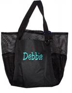 personalized xl heavy duty mesh beach tote bag for family - perfect for beach outings and vacations! logo