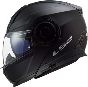 img 1 attached to 🔒 LS2 Horizon Modular Motorcycle Helmet with SunShield (Matte Black, Size Large)