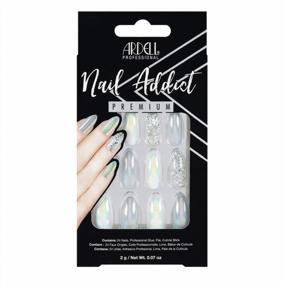 img 4 attached to Ardell Nail Addict Premium 24-Pc Голографические блестящие миндалевидные ногти DIY Press-On с клеем, палочкой для кутикулы и пилкой