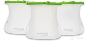 img 4 attached to SNAPBAGS Microwave Pressure Steamer & Storage Container - Unique Design for Fast and Superior Veggie & Fish Steaming Under Pressure in Airtight Silicone Bags - 6 Cup (48oz) 3pk by GRIPSTIC