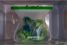 img 1 attached to SNAPBAGS Microwave Pressure Steamer & Storage Container - Unique Design for Fast and Superior Veggie & Fish Steaming Under Pressure in Airtight Silicone Bags - 6 Cup (48oz) 3pk by GRIPSTIC