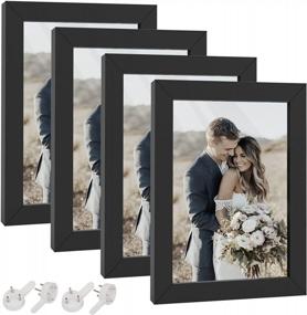 img 4 attached to Display Your Memories With HappyHapi 4X6 Picture Frame Set - Tabletop And Wall Display, Ideal For Photos, Paintings, Landscapes, Posters, And Artwork
