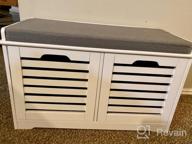 img 1 attached to Organize Your Shoes In Style With Haotian FSR108-W Shoe Cabinet: White 3 Flip-Drawers Shoe Rack And Storage Bench review by Mark Bullock