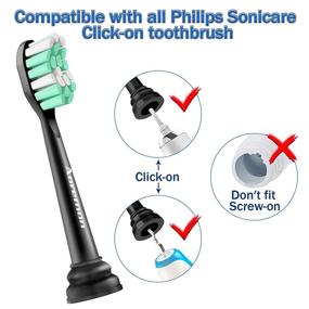 img 2 attached to Aoremon Sonicare Replacement 🖤 Toothbrush: Pack of 8 Toothbrushes (Black)